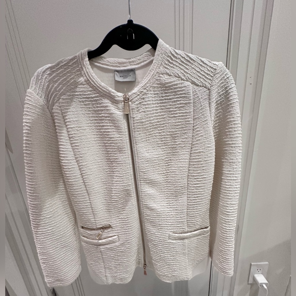Marella White/Cream Textured Blazer
